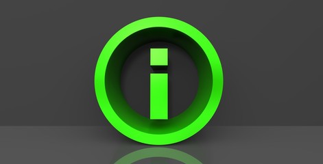 information sign info symbol advice icon green 3d mark graphic illustration