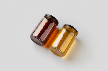 Two honey jars mockup.