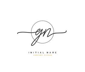 G N GN Beauty vector initial logo, handwriting logo of initial signature, wedding, fashion, jewerly, boutique, floral and botanical with creative template for any company or business.