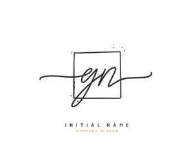 G N GN Beauty vector initial logo, handwriting logo of initial signature, wedding, fashion, jewerly, boutique, floral and botanical with creative template for any company or business.