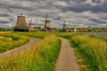 Zaandam, Holland, an old mill nowadays as a historic mill for tourists