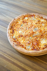 Pizza on a restaurant table