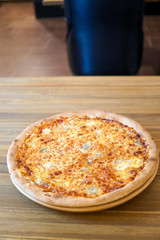 Pizza on a restaurant table