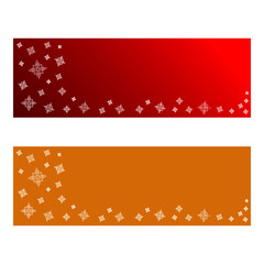 Christmas Banners with White Stars in Red and Gold. Vector Illustration isolated on white
