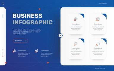 Business infographic Vector with 6 steps. Used for business presentation, information, education, connection, marketing, project, strategy, technology, creative, abstract, stairs,i dea, text, work.