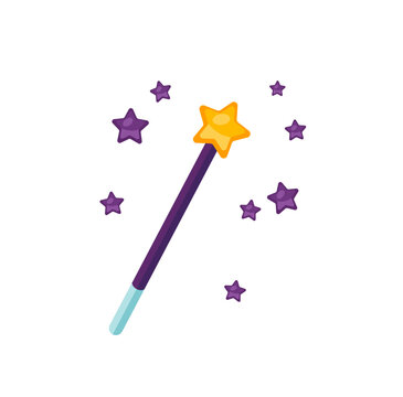 Magic wand flat vector illustration