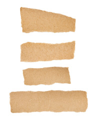 Two torn paper banners isolated on white background