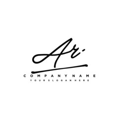 AR initials signature logo. Handwriting logo vector templates. Hand drawn Calligraphy lettering Vector illustration.