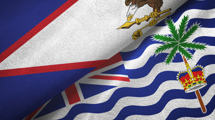 Fototapeta premium American Samoa and British Indian Territory two flags textile cloth