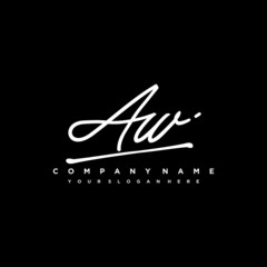 AW initials signature logo. Handwriting logo vector templates. Hand drawn Calligraphy lettering Vector illustration.