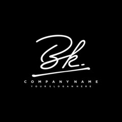 BK initials signature logo. Handwriting logo vector templates. Hand drawn Calligraphy lettering Vector illustration.