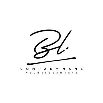 BL initials signature logo. Handwriting logo vector templates. Hand drawn Calligraphy lettering Vector illustration.