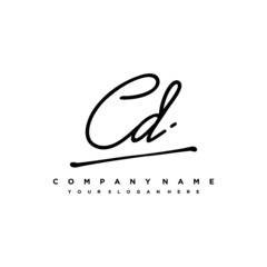 CD initials signature logo. Handwriting logo vector templates. Hand drawn Calligraphy lettering Vector illustration.