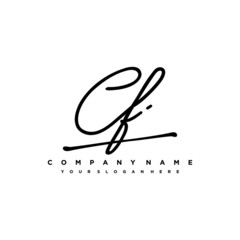 CF initials signature logo. Handwriting logo vector templates. Hand drawn Calligraphy lettering Vector illustration.
