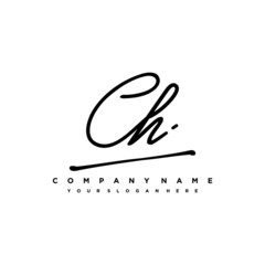 CH initials signature logo. Handwriting logo vector templates. Hand drawn Calligraphy lettering Vector illustration.
