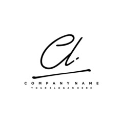 CL initials signature logo. Handwriting logo vector templates. Hand drawn Calligraphy lettering Vector illustration.