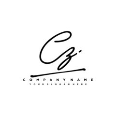 CZ initials signature logo. Handwriting logo vector templates. Hand drawn Calligraphy lettering Vector illustration.