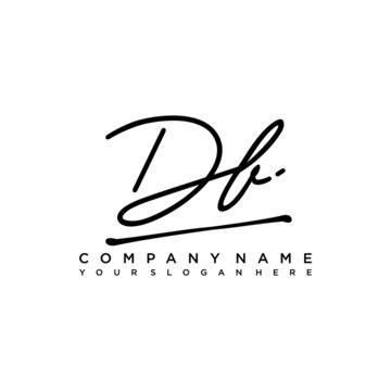 DB initials signature logo. Handwriting logo vector templates. Hand drawn Calligraphy lettering Vector illustration.