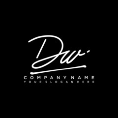DW initials signature logo. Handwriting logo vector templates. Hand drawn Calligraphy lettering Vector illustration.