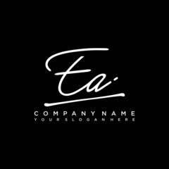 EA initials signature logo. Handwriting logo vector templates. Hand drawn Calligraphy lettering Vector illustration. - obrazy, fototapety, plakaty