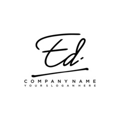 ED initials signature logo. Handwriting logo vector templates. Hand drawn Calligraphy lettering Vector illustration.