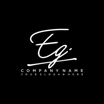 EG initials signature logo. Handwriting logo vector templates. Hand drawn Calligraphy lettering Vector illustration.