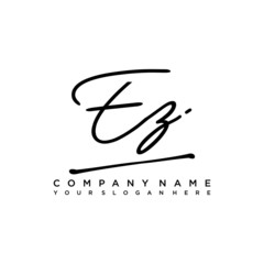 EZ initials signature logo. Handwriting logo vector templates. Hand drawn Calligraphy lettering Vector illustration.