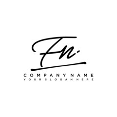 FN initials signature logo. Handwriting logo vector templates. Hand drawn Calligraphy lettering Vector illustration.