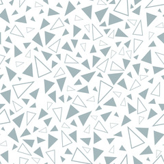 Vector repeat pattern with green triangles on white background. One of " The Owls" collection patterns.