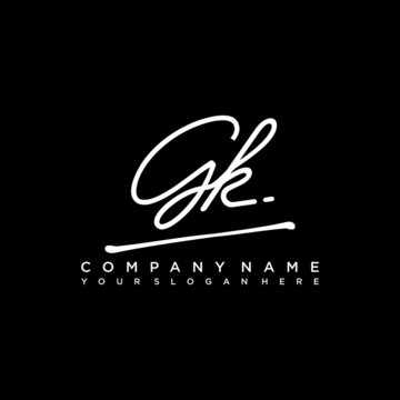 GK initials signature logo. Handwriting logo vector templates. Hand drawn Calligraphy lettering Vector illustration.