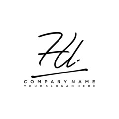 HL initials signature logo. Handwriting logo vector templates. Hand drawn Calligraphy lettering Vector illustration.