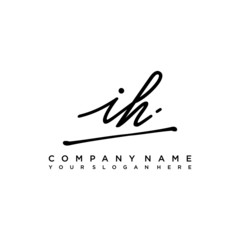 IH initials signature logo. Handwriting logo vector templates. Hand drawn Calligraphy lettering Vector illustration.