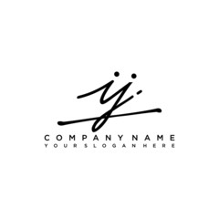 IJ initials signature logo. Handwriting logo vector templates. Hand drawn Calligraphy lettering Vector illustration.