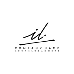 IL initials signature logo. Handwriting logo vector templates. Hand drawn Calligraphy lettering Vector illustration.
