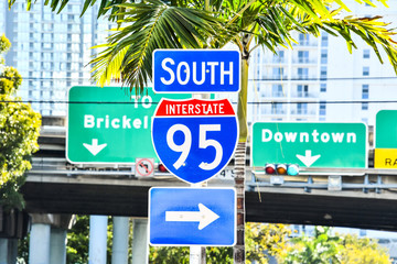 street sign in miami city florida usa america