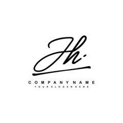 JH initials signature logo. Handwriting logo vector templates. Hand drawn Calligraphy lettering Vector illustration.