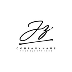 JZ initials signature logo. Handwriting logo vector templates. Hand drawn Calligraphy lettering Vector illustration.