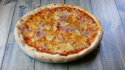 Pizza on a restaurant table