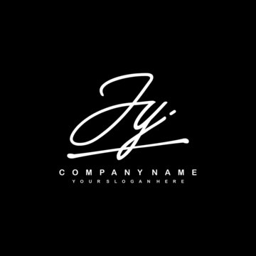 JY initials signature logo. Handwriting logo vector templates. Hand drawn Calligraphy lettering Vector illustration.