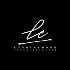 LC initials signature logo. Handwriting logo vector templates. Hand drawn Calligraphy lettering Vector illustration.