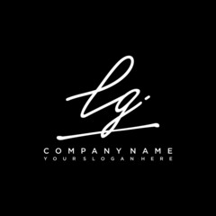 LG initials signature logo. Handwriting logo vector templates. Hand drawn Calligraphy lettering Vector illustration.