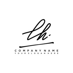 LH initials signature logo. Handwriting logo vector templates. Hand drawn Calligraphy lettering Vector illustration.