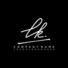 LK initials signature logo. Handwriting logo vector templates. Hand drawn Calligraphy lettering Vector illustration.