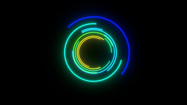 circle neon abstract light ring background