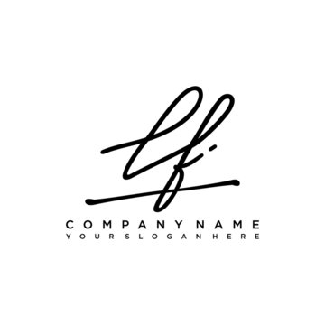 LF initials signature logo. Handwriting logo vector templates. Hand drawn Calligraphy lettering Vector illustration.