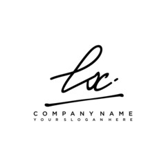 LX initials signature logo. Handwriting logo vector templates. Hand drawn Calligraphy lettering Vector illustration.