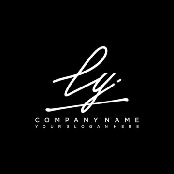 LY initials signature logo. Handwriting logo vector templates. Hand drawn Calligraphy lettering Vector illustration.