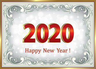 New Year card 2020. Vector illustration