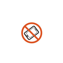 No cellphone sign icon on white background