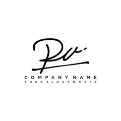 PV initials signature logo. Handwriting logo vector templates. Hand drawn Calligraphy lettering Vector illustration.